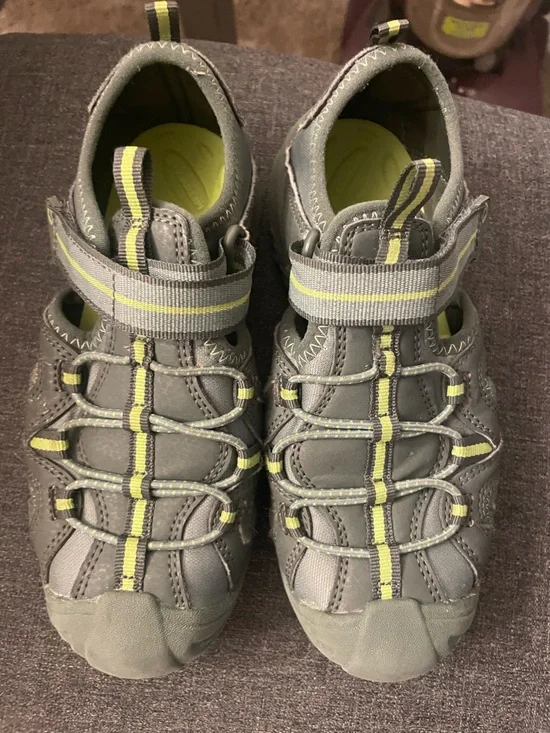 Merrell kids water h20 shoes size 1M gray neon yellow