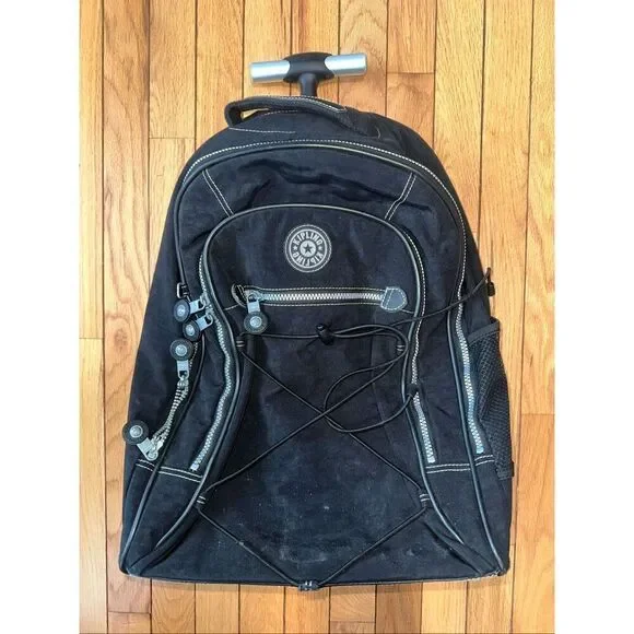 Kipling Wheeled Rolling Backpack Carry On Luggage Black