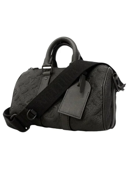Louis Vuitton Handbag Monogram Taurillon Keepall Bandouliere 25 Black 2-Way