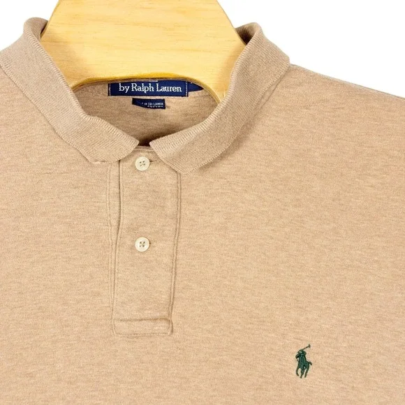 Vintage Polo Ralph Lauren Polo Shirt Men XL Tan Classic Green Pony Earthtone