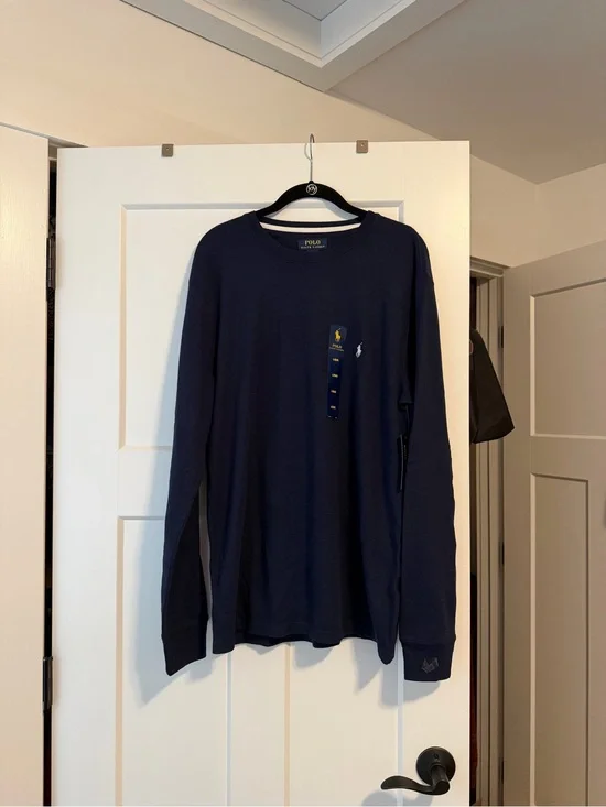 Polo by Ralph Lauren Long Sleeve Henley in Navy Blue