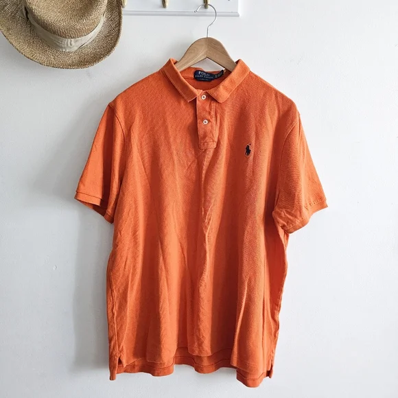 Polo Ralph Lauren Classic Fit Orange Polo Shirt XL 100% Cotton