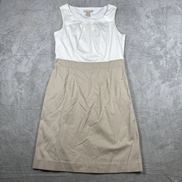 Banana Republic Two Tone Ivory/Cream Knee‎ Length Dress Size 6