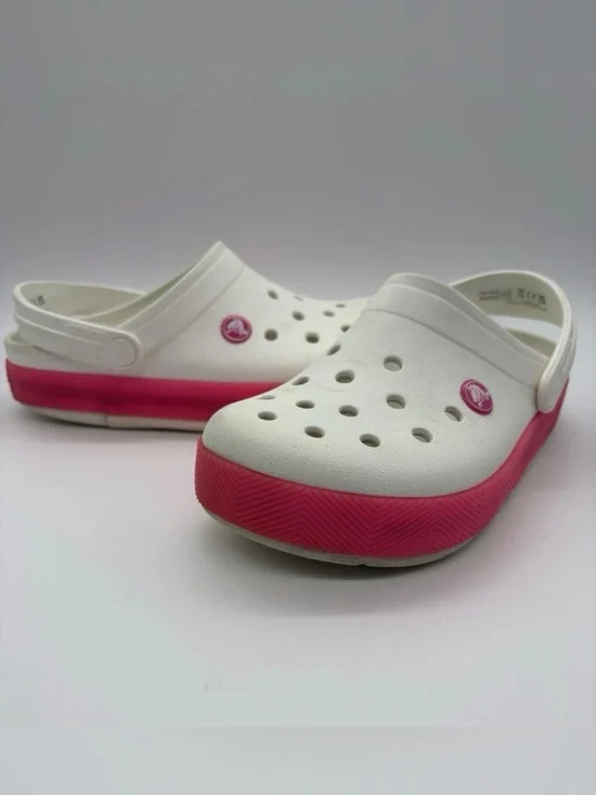 CROCS Classic Clog White with Pink Platform