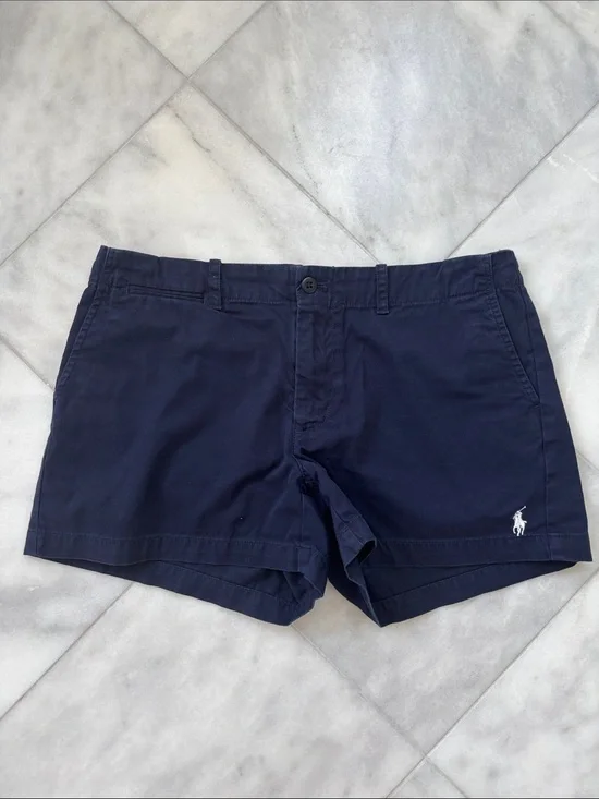 Ralph Lauren Sport Navy Cotton Flat-Front Women’s Shorts Size 6