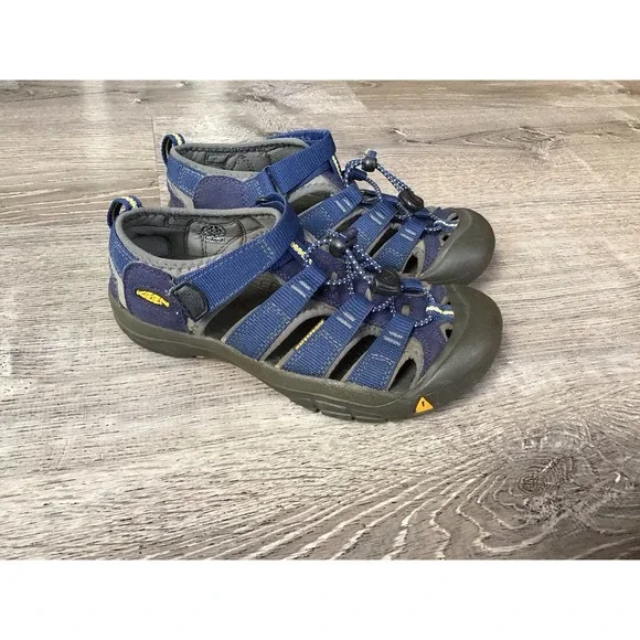 KEEN Newport H2 Youth Size 4 Waterproof Sandals Blue Yellow Hiking Shoes 1009962
