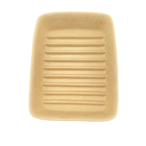 Pampered Chef Stoneware Rectangular Ridged Baker 9x6.75x1.75 Tan‎ 5143 USA Made