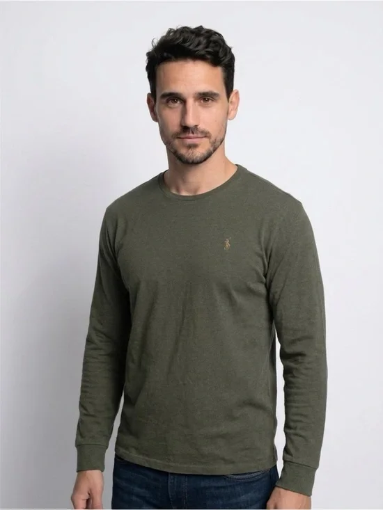 Polo by Ralph Lauren Olive Green Long-Sleeve Crew Shirt