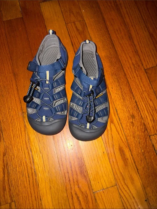 Keen Kids Navy Blue Water Shoes with Yellow Accent
