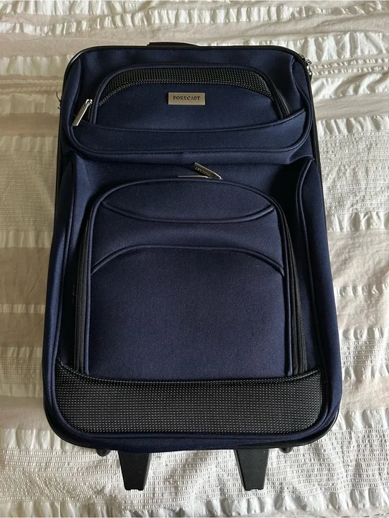 Forecast Blue Rolling Carry-On Travel Bag Suitcase
