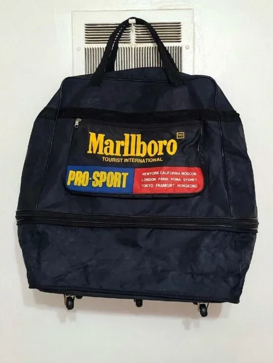 Vintage Marlboro Pro‑Sport Rolling Duffel Bag