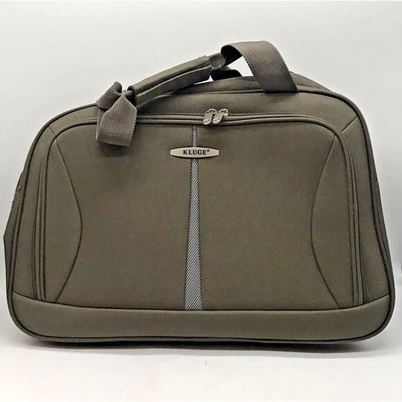 Kluge Brown Canvas Carry On Bag Travel Tote Weekender Duffle 18x12x8