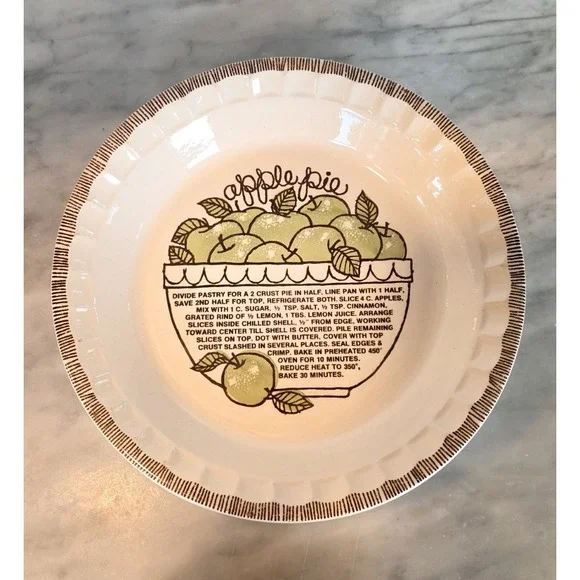 Royal China Apple Pie 10in Plate With Recipe