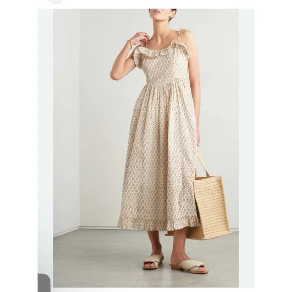 NEW DOEN Wendelin Dress Floral, Size XXL NWT . Strappy, Midi, Derby, Elderberrry