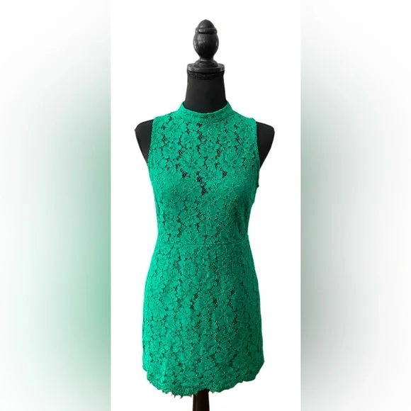 Lulus: Women’s Grass Green Lace Dress Size Medium