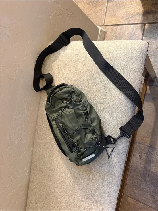 Men's Olive Green Crossbody Sling Bag - Minimal Design