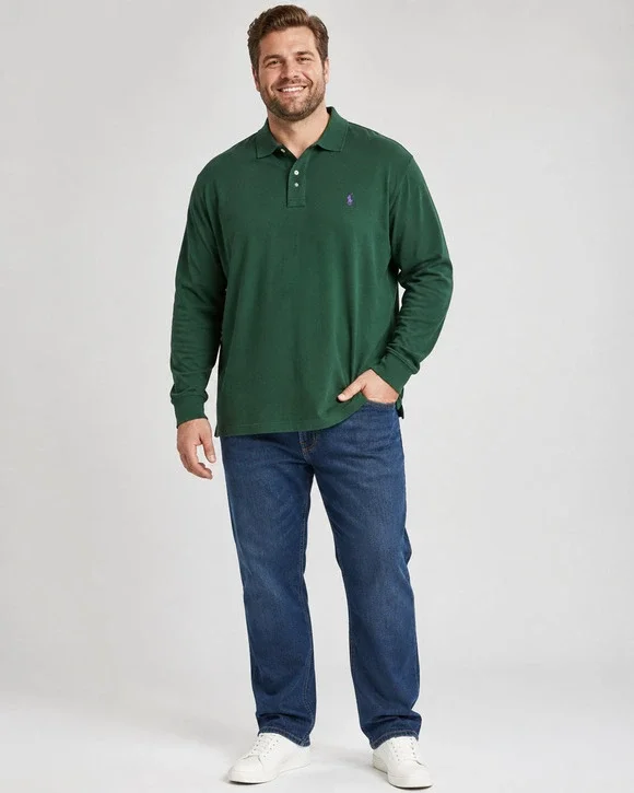 POLO RALPH LAUREN Long Sleeve Polo Shirt Size 4XB NEW Green $170