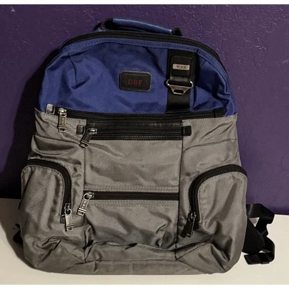 Tumi Alpha Bravo Blue Ballistic Nylon Laptop Travel Backpack Carry On Bag Rare
