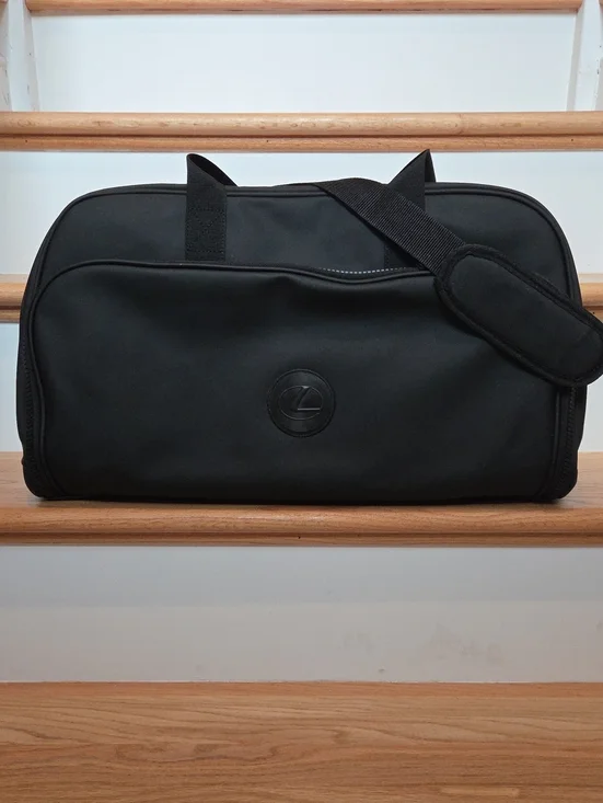 LEXUS Black Travel Duffle Bag with Shoulder Strap