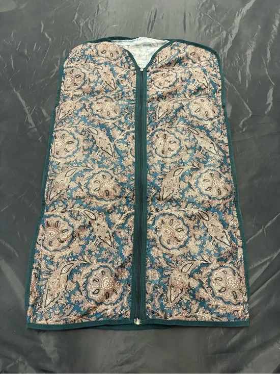 Teal Paisley Quilted Garment Bag