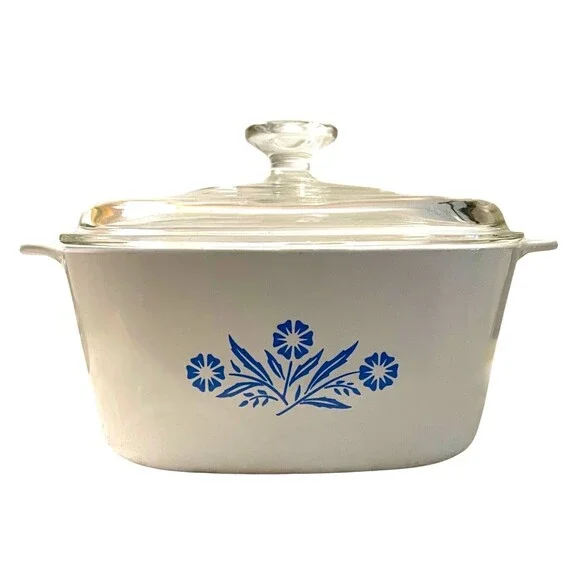 VNT Corning Ware Blue Cornflower Casserole Dish With Lid A-3-B 3 Liter Glass GC