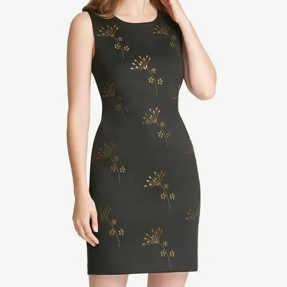 Tommy‎ Hilfiger Sheath Dress Women Black Embellished Cocktail Size 10 Office NWT
