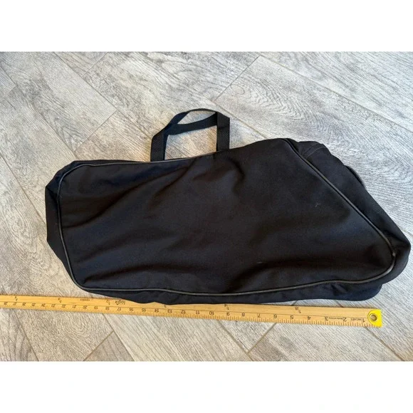 Harley Davidson Saddlebag Tote Bag Large Black Zippered Travel Canvas Duffle
