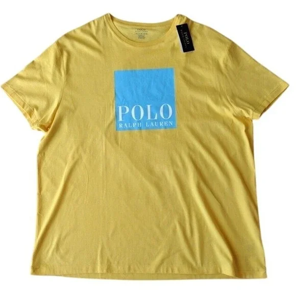Polo Ralph Lauren‎ T-Shirt Man XXL Yellow Classic-Fit Polo Logo Short Sleeves