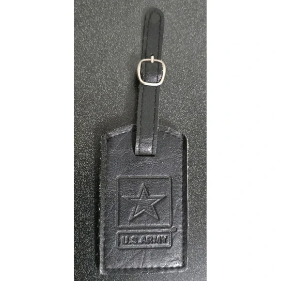 NEW United States US Army Leather Luggage Tag With Buckle USA Military‎ Veterans