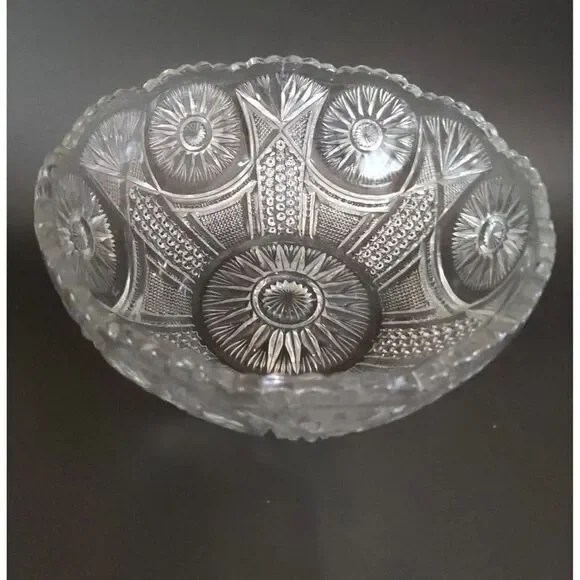 US Glass Spinning star serving bowl  clear 8 1/4 in ‎ Holiday