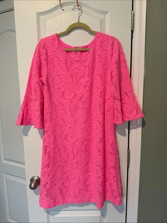 Lilly Pulitzer Hot Pink Floral Lace Dress