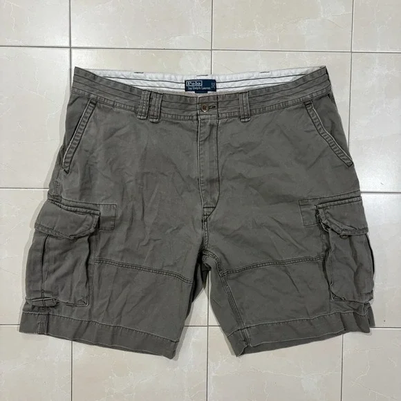 Vintage Polo Ralph Lauren Cargo Shorts Men's 42 Gray Baggy Military Y2K 90s