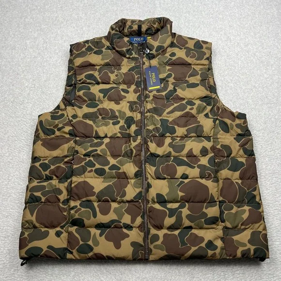 NEW Polo Ralph Lauren Colden Packable Down Vest Mens XL Camo Full Zip Puffer NWT