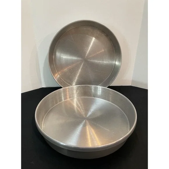 Vintage MCM Set of 2 Mirro Cake Layer Pie Pans 8