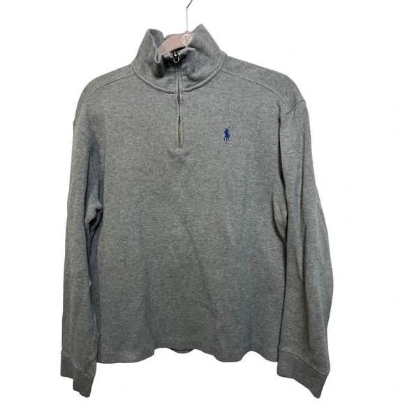 Polo Ralph Lauren Quarter Zip Sweater Mens‎ Small Grey Cotton