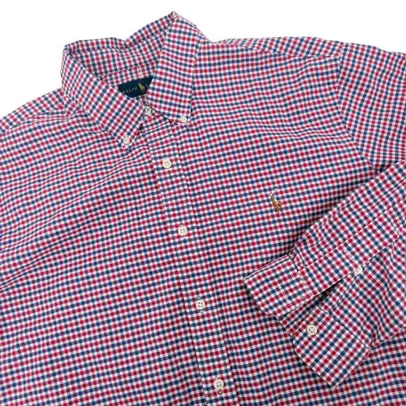 Polo Ralph‎ Lauren Gingham Plaid Button Down Men's Size XXL Shirt