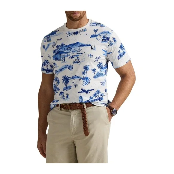 Polo Ralph Lauren‎ Bear Jersey T-Shirt top Size 2XLT aloha palm beach vacation