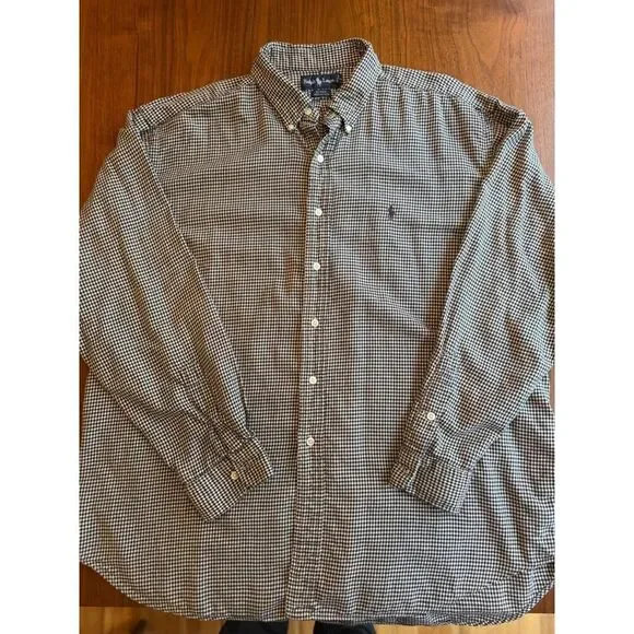 Polo Ralph Lauren Blaire Fit Black & White Gingham Button-Down - Size XL