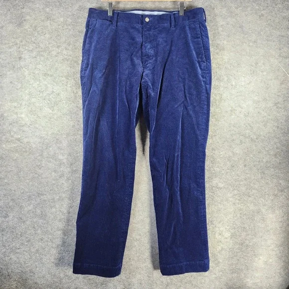 VTG Polo‎ Ralph Lauren Men Royal Blue Corduroy Pants Classic Fit 36x30 Rare Y2K