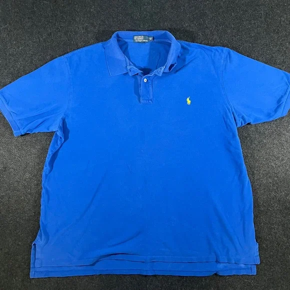 Polo Ralph Lauren Shirt Mens 3XLT Blue Short Sleeve Pony Logo Pique Polo Classic