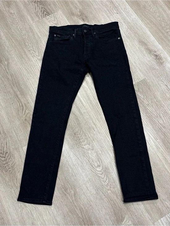 Polo Ralph Lauren Men's The Sullivan Slim Black Denim Jeans Size 30x30 Preppy