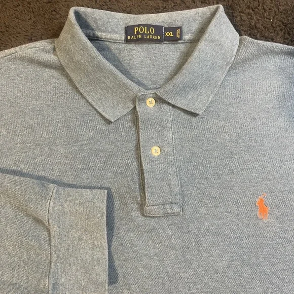 Polo Ralph Lauren men's XXL Blue Classic Fit 100% Cotton shirt Long Sleeve Pony