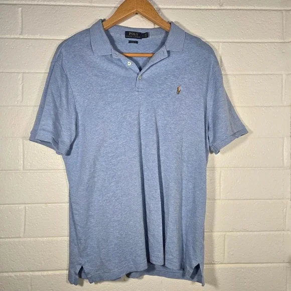 Polo Ralph Lauren 100%‎ Cotton Flesh Pony Classic Fit Large Office Golf Preppy