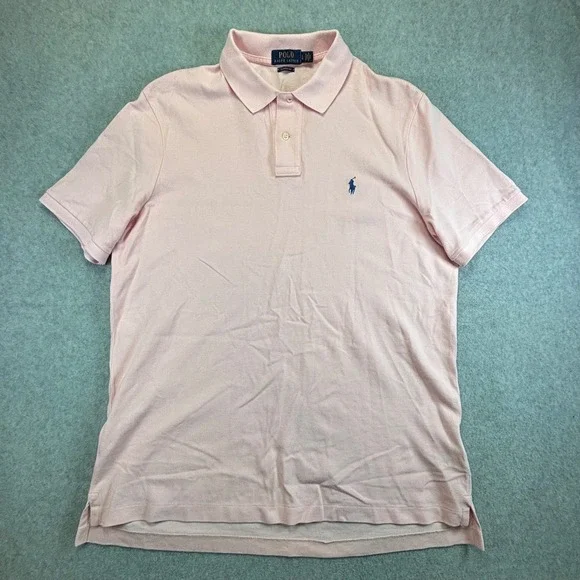 Polo Ralph Lauren Classic Fit Pink Short Sleeve Polo Shirt Mens‎ Size L