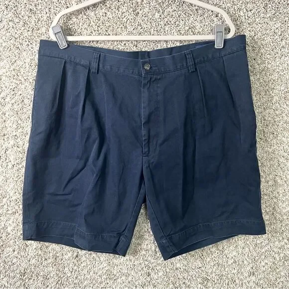 POLO by Ralph Lauren Shorts Men’s 40 Navy Blue Classic‎ Fit Pleated Front 9”