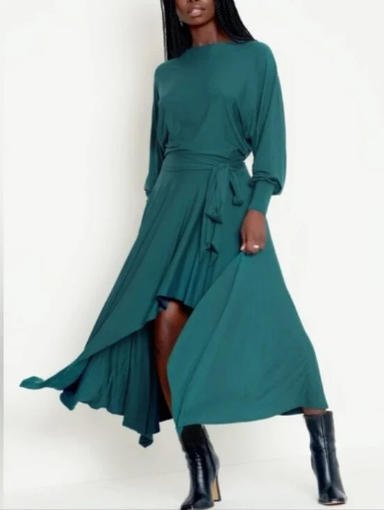 Blackmilk The Dance Teacher Moss Asymmetrical Flowy Midi Dress XL