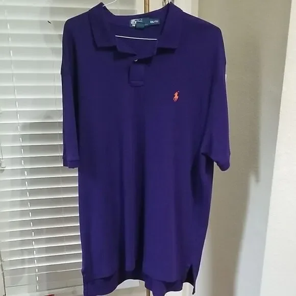 Polo by Ralph Lauren Vintage Short Sleeve Violet Polo Shirt Logo Casual Size XXL