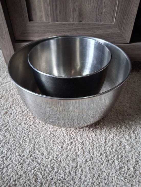 Original Sunbeam Mixmaster Stainless Mixing Bowls 6 1/4 And 9