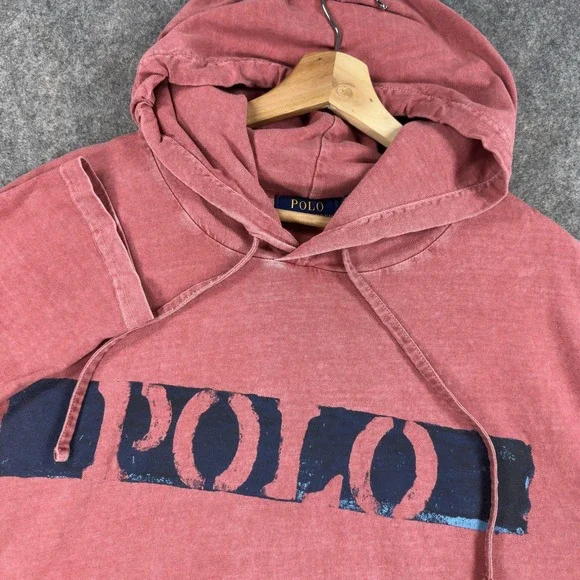 Polo Ralph Lauren Shirt Mens‎ 3X Big Tall Pink Hooded Long Sleeve POLO Graphic