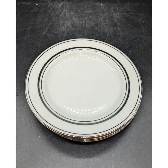 Set Of 4 Lenox Kate Spade Library Lane Platinum Bread Butter  Plate 6.25